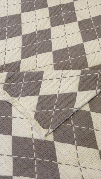 Плед-покривало двостороннє з 5-шарового мусліну 200&times;240 см, світло-сірий з ромбіком mus-bla-005 фото
