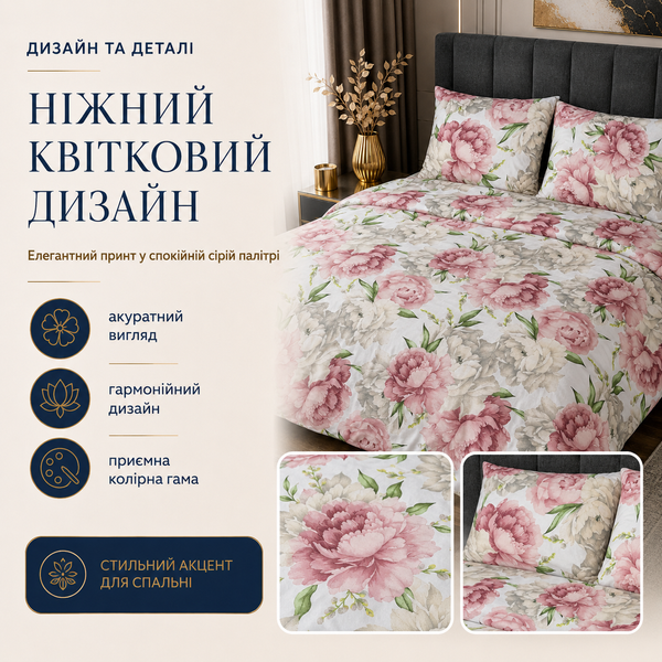 Постельное белье из бязи Gold Lux &laquo;Пион сандей&raquo;, полуторное, наволочки 50&times;70 см bgl-azg-082 фото
