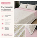 Комплект постільної білизни Mercy Home Collection з вареної бавовни Євро 200&times;230 см з мереживом, біло-рожевий з квітами var-bav-mercy-2 фото 2