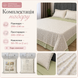 Комплект постільної білизни Mercy Home Collection з вареної бавовни Євро 200&times;230 см з мереживом, біло-салатовий з квітами var-bav-mercy-4 фото 3